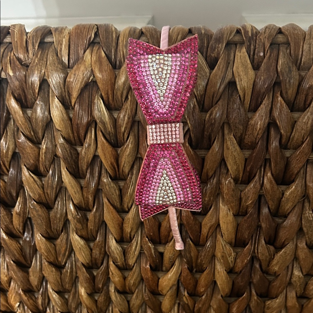 Pink Rhinestone Bow Headband